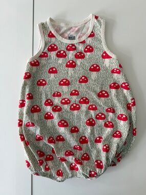 Winter Water Factory Summer Bubble Romper Mushroom Print